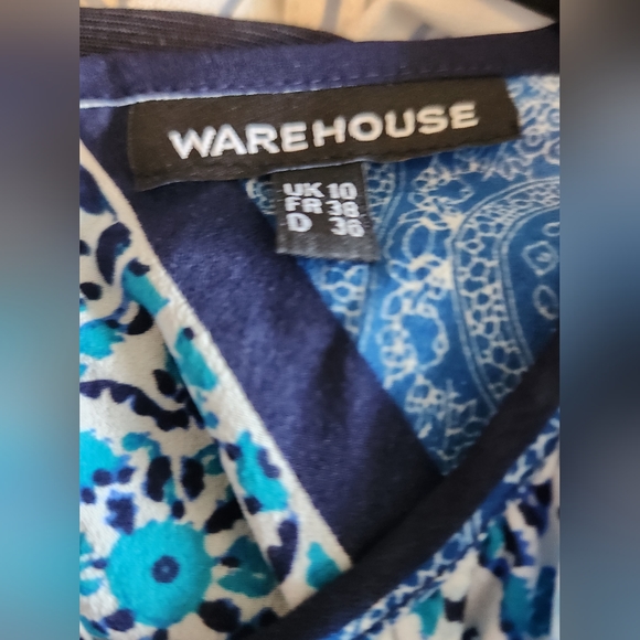 ASOS Warehouse Maxi Dress, Blue Print, Size US 6 - Picture 6 of 8